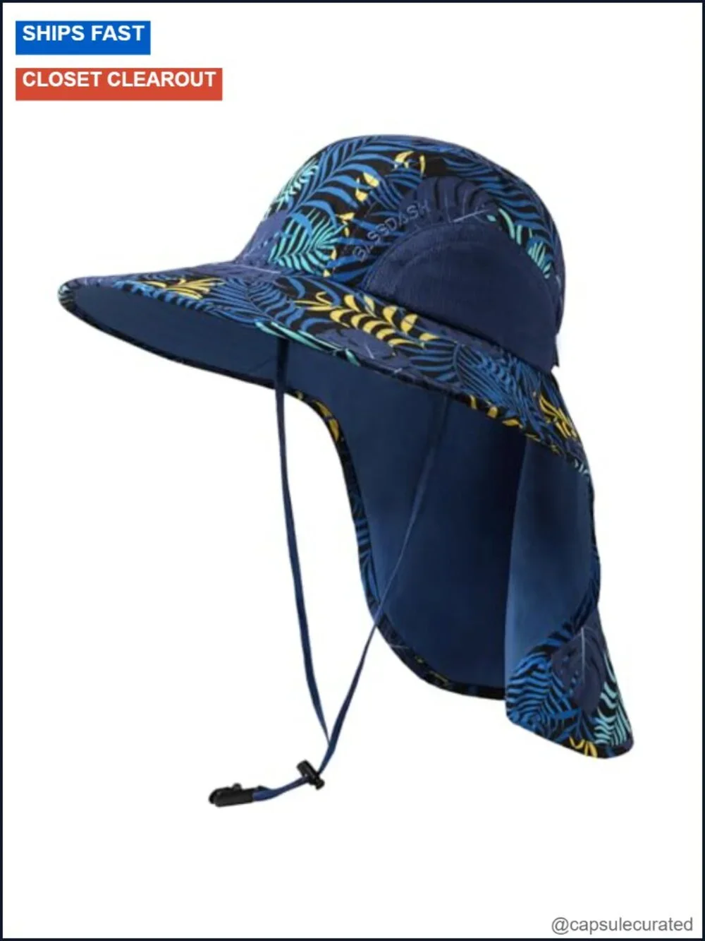 Unisex UPF 50+ Water Resistant Wide Brim Sun Hat with Neck Flap